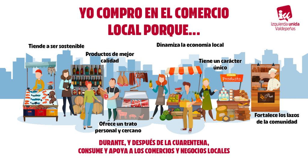 Izquierda Unida Valdepeñas muestra su apoyo al pequeño comercio local