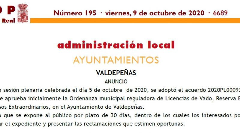 ORDENANZA MUNICIPAL REGULADORA DE LICENCIAS DE VADO, RESERVA ESPECIAL Y USOS EXTRAORDINARIOS